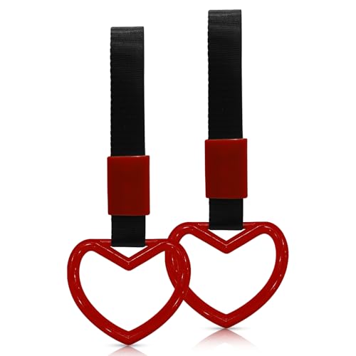2 Pcs Heart Shaped Car Handle Strap – Drift Charm Rear Bumper - Product Imagery