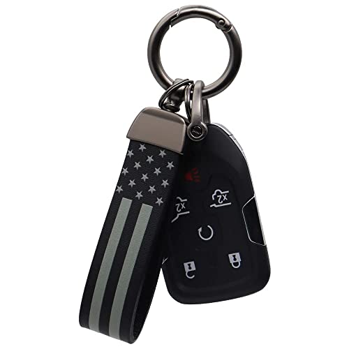 Elegananccy American USA Flag Car Keychain with Zinc Alloy Ring, - Product Imagery