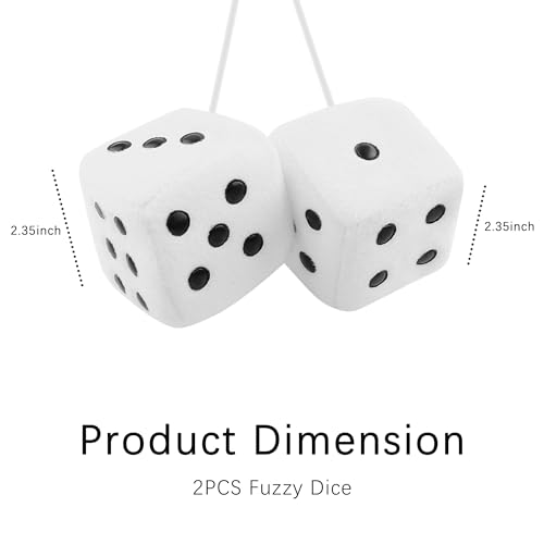 Stylish Fuzzy Dice for Car Hanging Ornament,Funny Plush Dice - Product Imagery