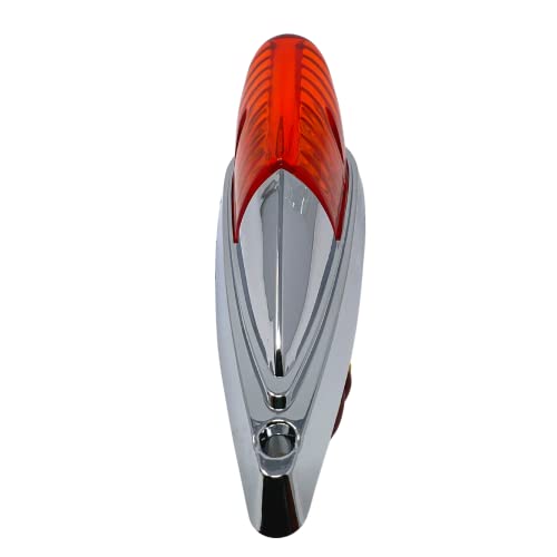5X Amber 6 LED Teardrop Cab Marker Lights Kit [Chrome Base] [DOT - Product Imagery