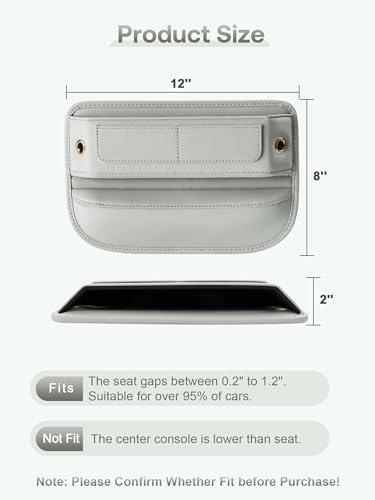 Universal Fit Premium Leather Car Seat Gap Filler Organizer, - Product Imagery