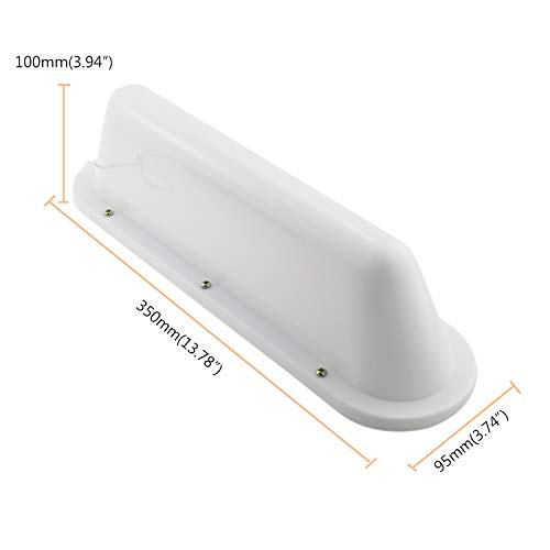White BLANK SHELL LED TAPE 12V DC Car Taxi Cab Roof Top Sign - Product Imagery