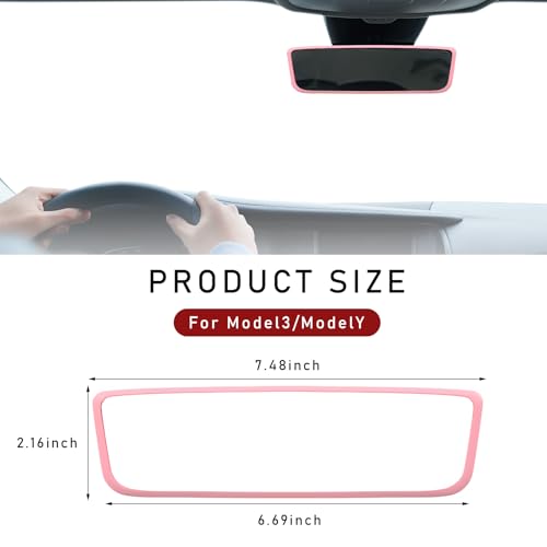 Wevdn Rear View Mirror Protector Frame, Silicone Car RearView - Product Imagery