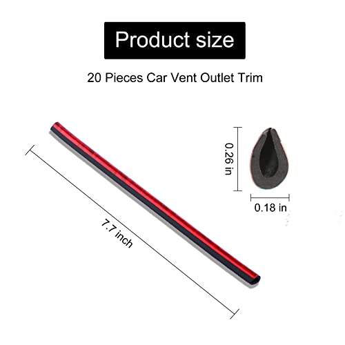 LivTee 20 Pieces Car Air Conditioner Decoration Strip for Vent - Product Imagery