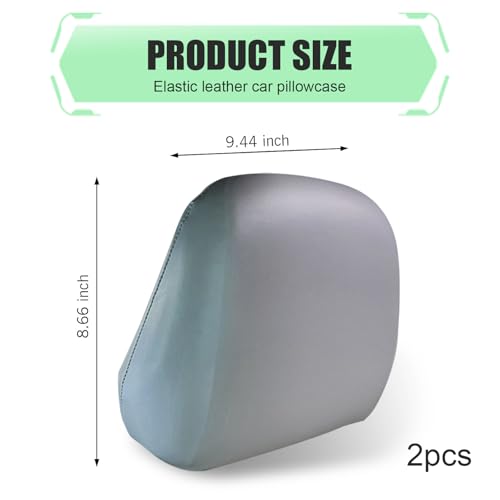 Shakas 2 PCS Cars Headrest Covers, Full Wrap-around Non-marking - Product Imagery