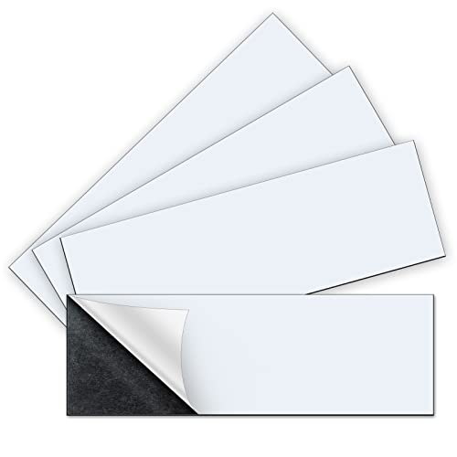4Pcs 12" X 4" Bumper Sticker Magnets, Flexible Magnetic Bumper - Product Imagery