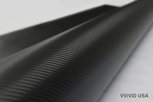 VViViD XPO Black Carbon Fiber 5ft x 1ft 8yr Car Wrap Vinyl Roll - Product Imagery