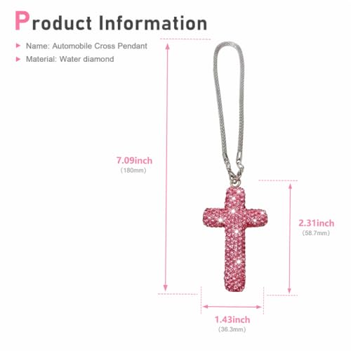 Bling Cross Car Hanging Accessories, Crystal Rhinestone Cross - Product Imagery