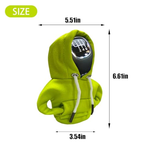 JOYCOURT Car Gear Shift Hoodie Auto Shifter Knob Cover, Green - Product Imagery