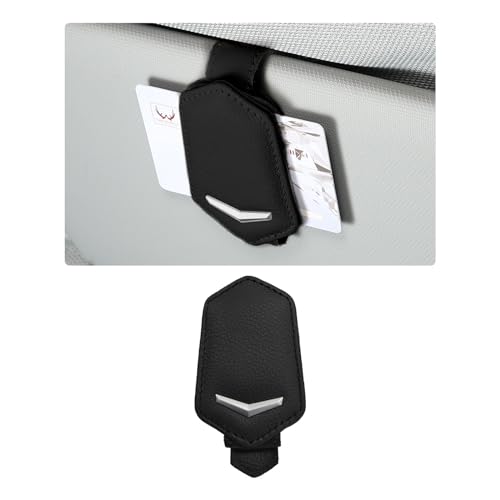 Dickno Sunglasses Holder for Car Sun Visor, Magnetic Leather - Product Imagery