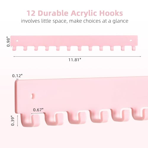Acrylic Necklace Holder 2 Pack Wall Mounted Necklace Organizer - Product Imagery