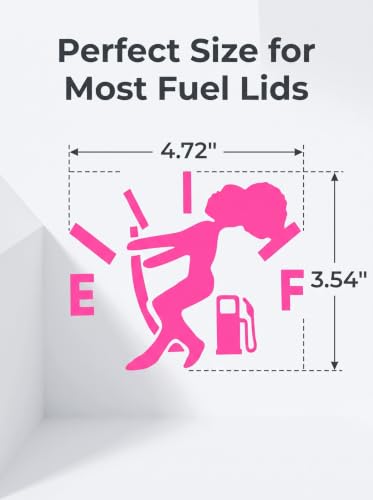 Gas Tank Sticker, Funny Fuel Gauge Decoration for Women, Pink - Product Imagery