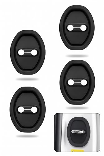 4 PCS Car Door Latch Guard, Silicone Car Door Latch Covers, Black - Product Imagery