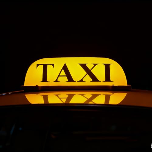 Taxi Sign Cab Lights Magnetic Car Roof Taxi Top Sign Indicator - Product Imagery