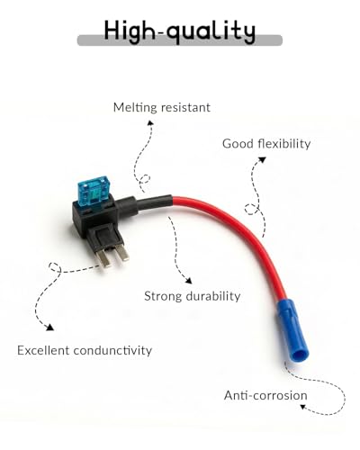 5 Pack 12V Car Add-a-Circuit Fuse TAP Adapter Mini Fuse Holder - Product Imagery
