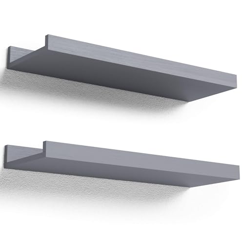 Boswillon Floating Shelves Set of 2, Small Wall Shelf with Lip, - Product Imagery