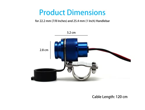 Cliff Top Motorcycle USB Charger Waterproof Dual USB Port 4.6A - Product Imagery