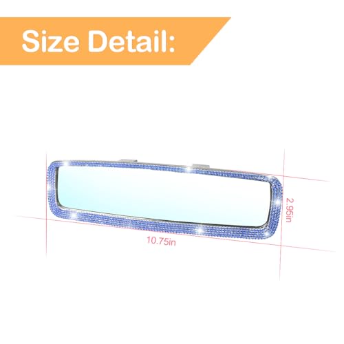 Osilly Rhinestone Clip-On Car Rearview Mirror, Blue - Product Imagery