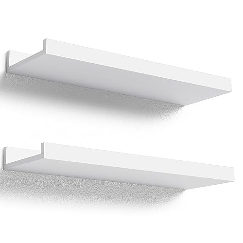 Boswillon Floating Shelves Set of 2, Small Wall Shelf with Lip, - Product Imagery