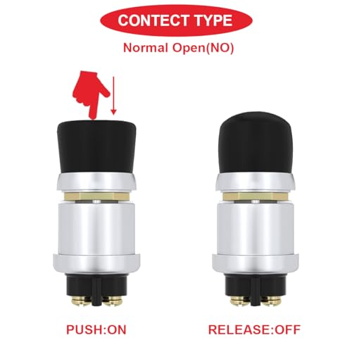 3pcs Red/Black Push Start Button Switch 12V 50A Heavy Duty - Product Imagery