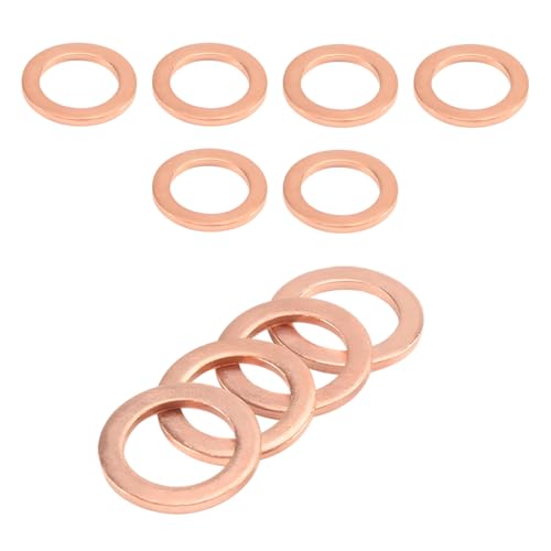 10 PCS Oil Drain Plug Gasket, 14mm Copper Coolant Seal Rings Car - Product Imagery