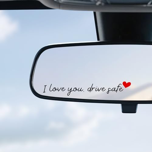 JUSTTOP 4PCS Car Decal,Decorative Rearview Mirror Sticker,I Love - Product Imagery