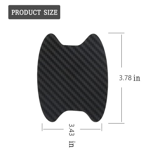 Blilo 4PCS Carbon Fiber Car Door Cup Protector Films, Black - Product Imagery