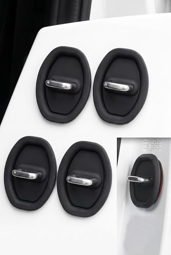 4 PCS Car Door Latch Guard, Silicone Car Door Latch Covers, Black - Product Imagery