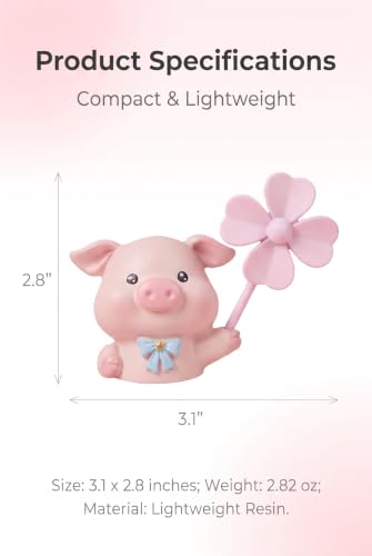 Cute Car Air Vent Clip, Piggy Spinning Fan Ornament, 3D Animal - Product Imagery