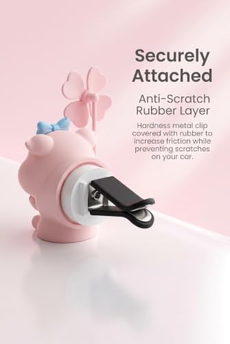 Cute Car Air Vent Clip, Piggy Spinning Fan Ornament, 3D Animal - Product Imagery