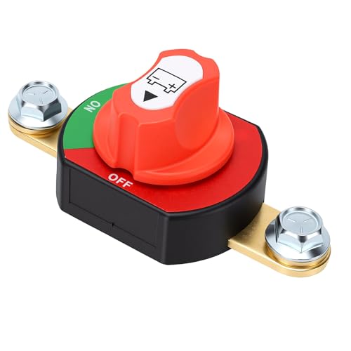 Aramox Battery Disconnect Switch, Brass Top Post Battery Cut Off - Product Imagery