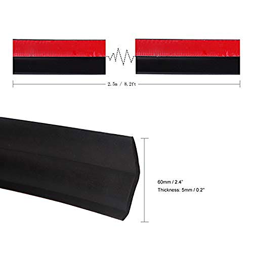 Universal 2.5M Car Front Bumper Lip Splitter Spoiler Rubber - Product Imagery