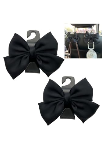 2 PCS Car Headrest Hook with Bow, Rear Car Seat Storage Hook, - Product Imagery