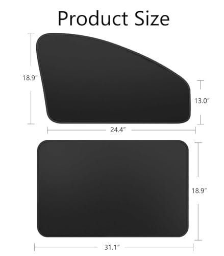 Car Sunshade, Car Privacy Window Shade, 100% Block Light for - Product Imagery