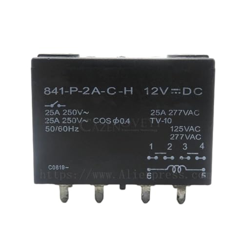 1pcs/lot 841-P-2A-C-H 12VDC Relay 25A 6-PIN in Stock New for - Product Imagery
