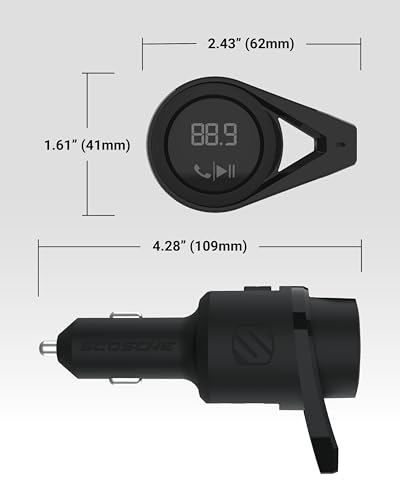 Scosche BTFM9 FM Bluetooth Transmitter Car, Dual 12W USB-C and - Product Imagery
