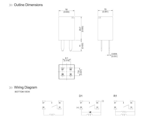 4016819-12V (Set of 4) 12VDC 20A 4PIN Ultra Micro ISO Automotive - Product Imagery