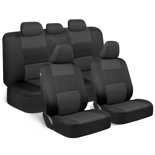 BDK PolyPro Car Seat Covers Full Set in Charcoal on Black – - Product Imagery
