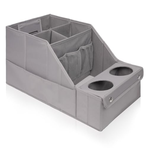 MULISOFT Car Backseat Organizer with 11 Pockets & 2 Cup Holders, - Product Imagery