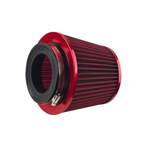 3/3.5/4 Inch Clamp-On Cone Air Intake Filter Kit, Red - Product Imagery
