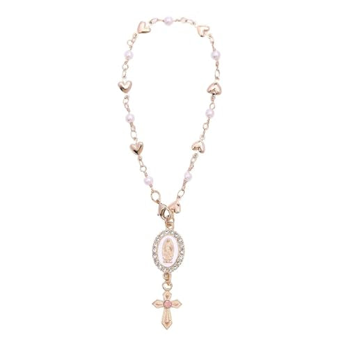 Steering Wheel Rosary Charm, Steering Wheel Accessory with - Product Imagery