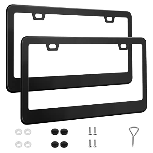 QUANQIUFEI 2 Pack License Plate Frames, Stainless Steel Car - Product Imagery