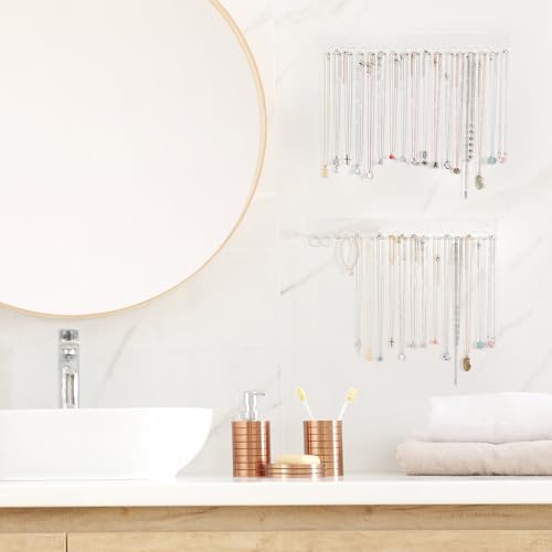 Acrylic Necklace Holder 2 Pack Wall Mounted Necklace Organizer - Product Imagery
