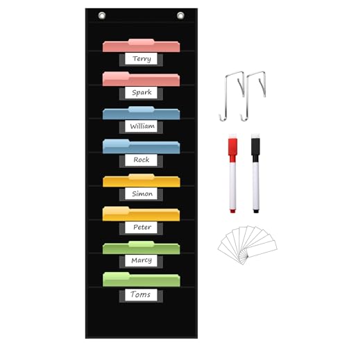 ANCOMEDO 8 Pockets File Storage Pocket Chart with 8 Nametag - Product Imagery
