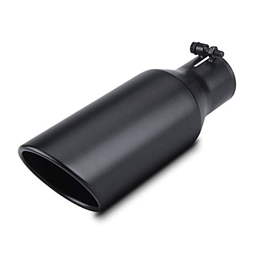 LCGP 2.5 Inch Inlet Exhaust Tip 2.5" x 4" x 12" Black Exhaust - Product Imagery