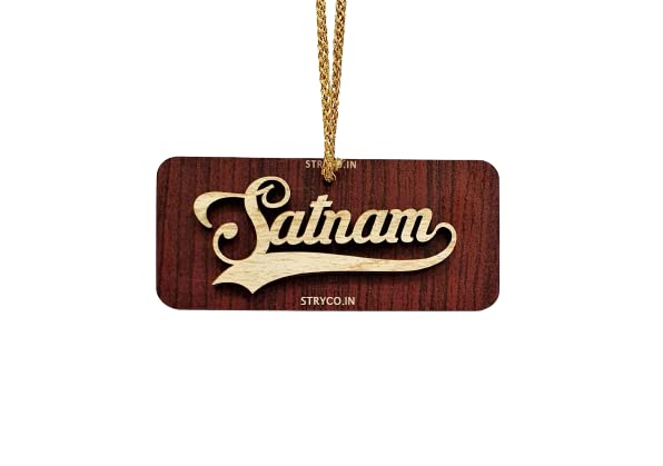 Thick 3D SATNAM WAHEGURU Sikh CAR Rear View Mirror Hanging | - Product Imagery