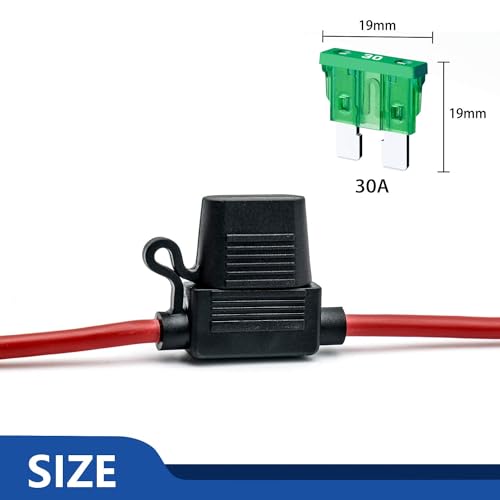 12 AWG Inline Fuse Holder - 12 Gauge Fuse Holder for 30A Blade - Product Imagery