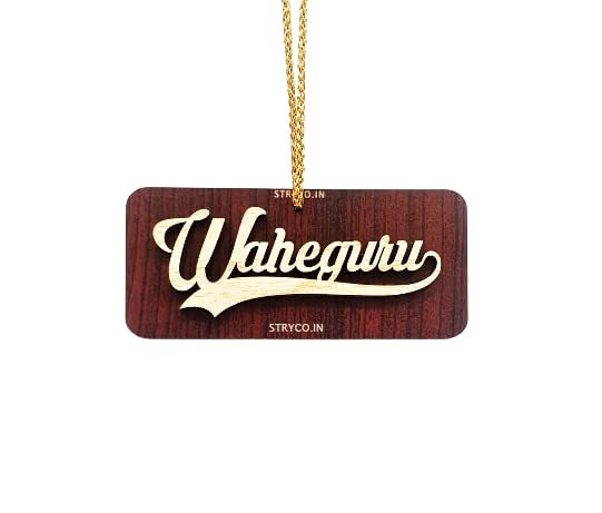 Thick 3D SATNAM WAHEGURU Sikh CAR Rear View Mirror Hanging | - Product Imagery