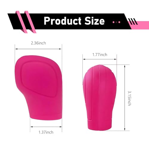 2PCS Car Gear Shift Knob Cover, Flexible Elastic Silicone Auto - Product Imagery