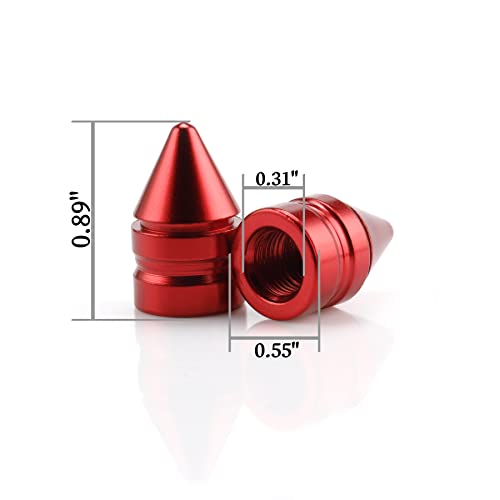 SINGARO Car Tire Valve Caps, 4 Pieces of Universal Aluminum - Product Imagery